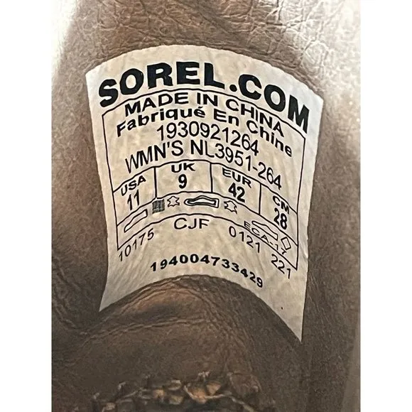 Sorel Joan Uptown Sandy Tan Chelsea Wedge Waterproof Boots Womens Sz‎ 11