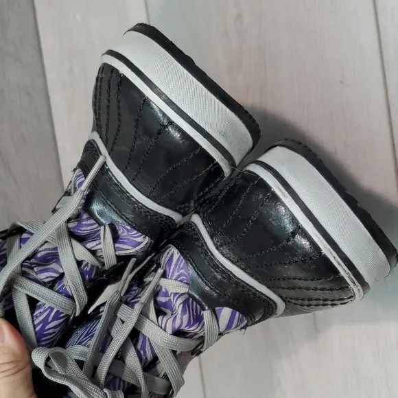 Sorel Kids Tivoli Li Plaid Girls Duck Rubber Waterproof Boots shoes sz 4