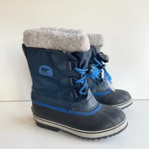 Sorel Kids Youth Yoot Pac Nylon Winter Snow Blue Boot Size 4 Waterproof
