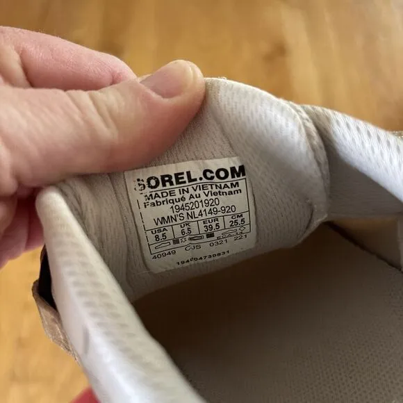 Sorel Kinetic Renegade Strap Shoes Fawn Sea Salt Sneakers Women’s 8.5