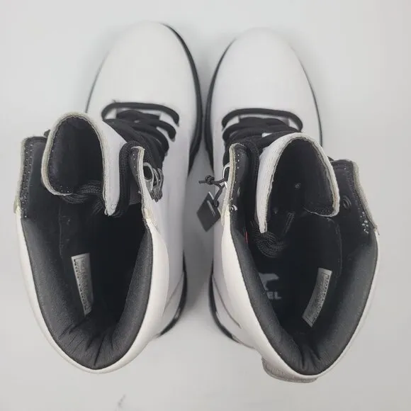 Sorel Lennox Waterproof Lace-Up Women's White Black Boots US Size 8.5 NWT