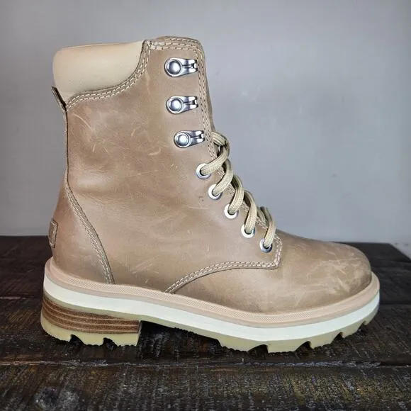 Sorel Lennox Womens Size 5 Lace Up Waterproof Leather Ankle Boots Brown
