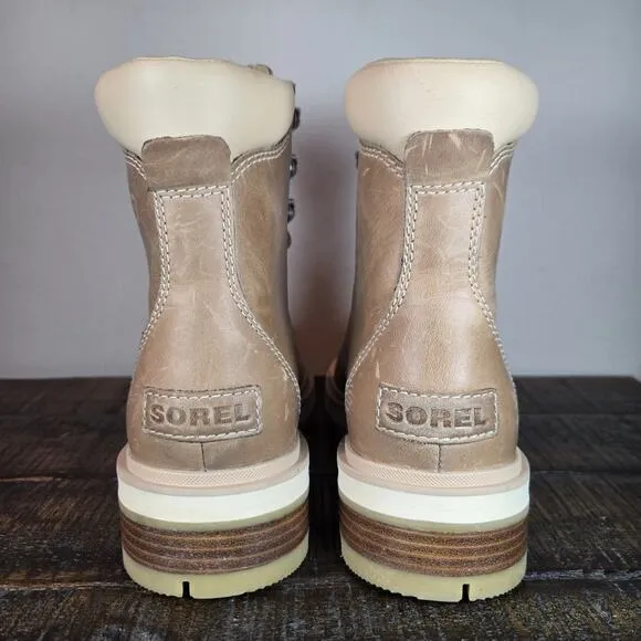 Sorel Lennox Womens Size 5 Lace Up Waterproof Leather Ankle Boots Brown
