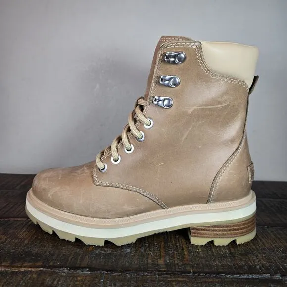 Sorel Lennox Womens Size 5 Lace Up Waterproof Leather Ankle Boots Brown