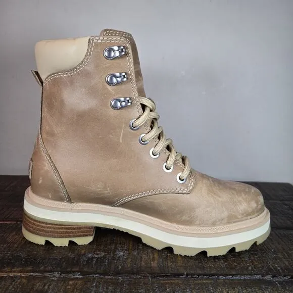 Sorel Lennox Womens Size 5 Lace Up Waterproof Leather Ankle Boots Brown