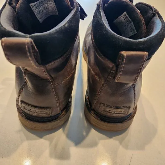 Sorel mens waterproof leather ankle boots. Size 10