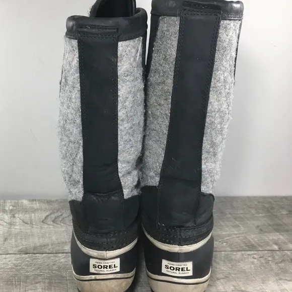 Sorel NL1619 Sorelli Waterproof Rain Leather Gray Lace Up Womens Boots Size 7
