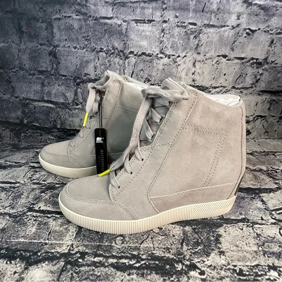 Sorel Out N About Dove Quarry Waterproof Wedges Boots Bootie Sneakers Shoes 6