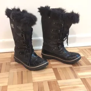 Sorel Tofino black glitter sparkle waterproof winter boots size 6