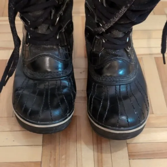 Sorel Tofino black glitter sparkle waterproof winter boots size 6