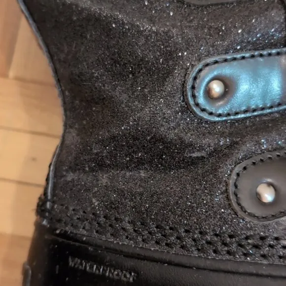 Sorel Tofino black glitter sparkle waterproof winter boots size 6