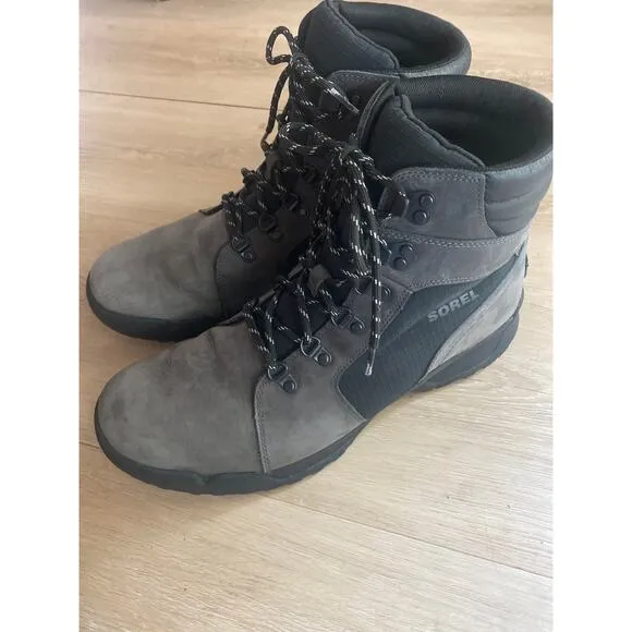 Sorel waterproof boots men’s size 13 gray leather outdoor hiking