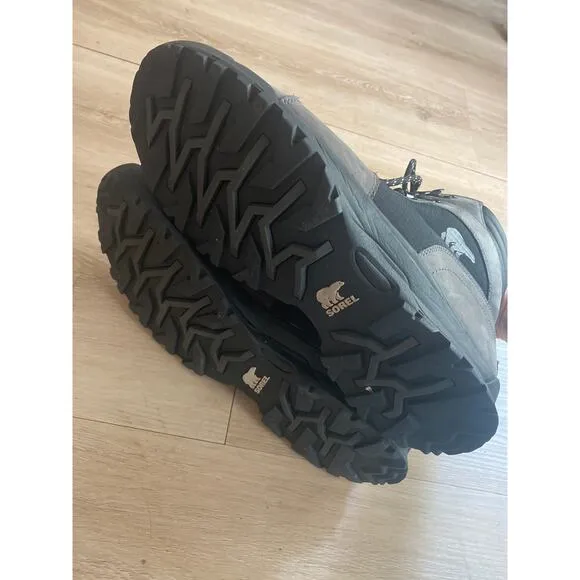 Sorel waterproof boots men’s size 13 gray leather outdoor hiking