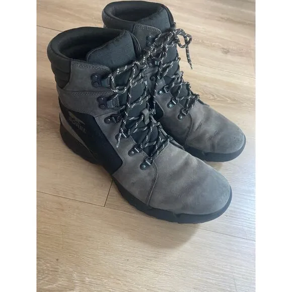 Sorel waterproof boots men’s size 13 gray leather outdoor hiking