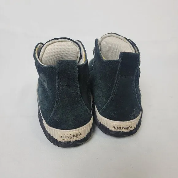 Sorel Waterproof Out N About Conquest Black Suede Bungee Lace Boots-Youth 1 Shoe