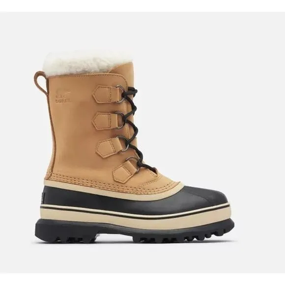 SOREL Women's Caribou Waterproof Winter Boots Size 7.5 Buff Tan Insulated NIB