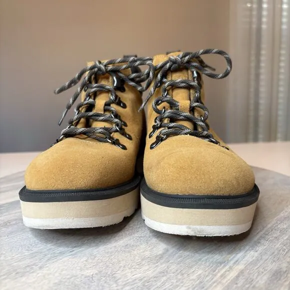 Sorel Women's Hi-Line Hiker Waterproof Suede Combat Ankle Boots Geo Size 9.5