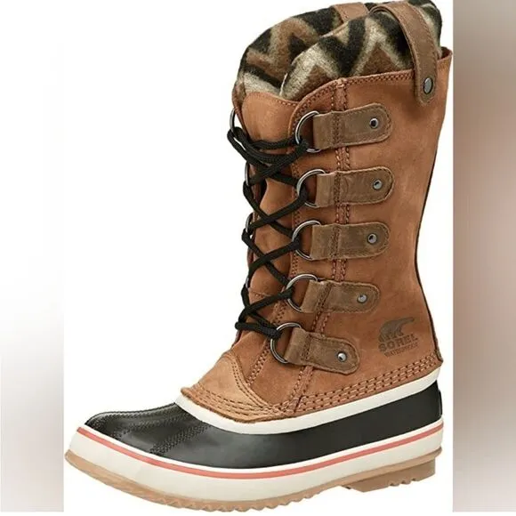 Sorel Womens Joan Of Arctic Suede Chevron Knit II Waterproof Boots Womens Size 7