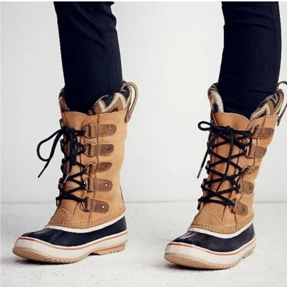 Sorel Womens Joan Of Arctic Suede Chevron Knit II Waterproof Boots Womens Size 7