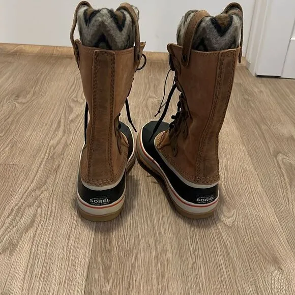 Sorel Womens Joan Of Arctic Suede Chevron Knit II Waterproof Boots Womens Size 7