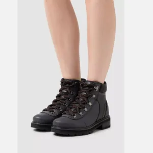 Sorel Women's Lennox Hiker Black Leather Waterproof Boots Size 9.5