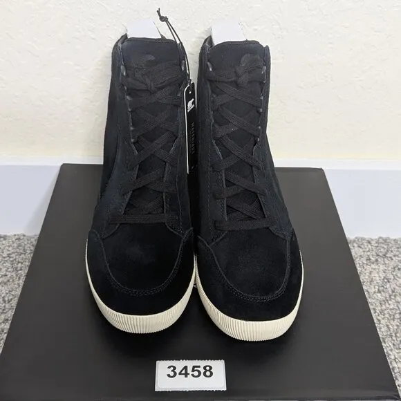 Sorel* Women's Out N About Lace-Up Waterproof Material Black Wedge Boot~ US 10