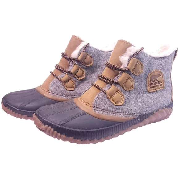 Sorel Women's Out N About‎ Plus Waterproof Duck Boots Size 8 Gray NL3150-052