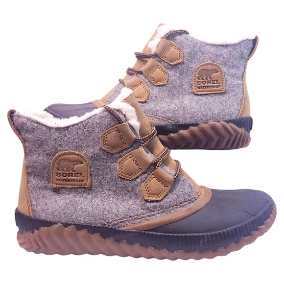 Sorel Women's Out N About‎ Plus Waterproof Duck Boots Size 8 Gray NL3150-052