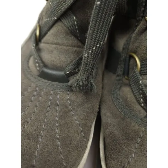 Sorel Women’s Tivoli II Boots Gray Suede Waterproof Faux Fur Lined Size 9.5