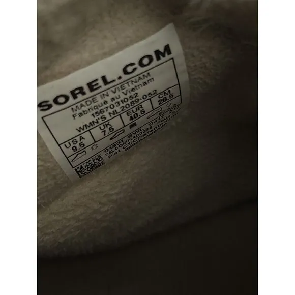 Sorel Women’s Tivoli II Boots Gray Suede Waterproof Faux Fur Lined Size 9.5