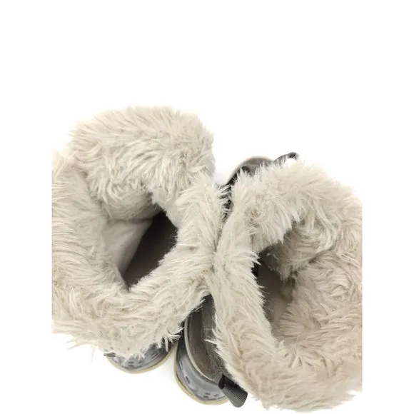 Sorel Women’s Tivoli II Boots Gray Suede Waterproof Faux Fur Lined Size 9.5