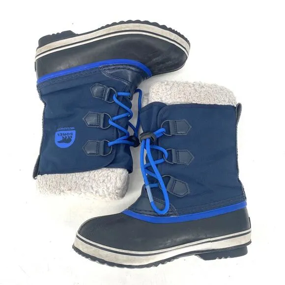 Sorel Yoot Pac Blue Duck Snow Winter Waterproof Boots Kids Size 3