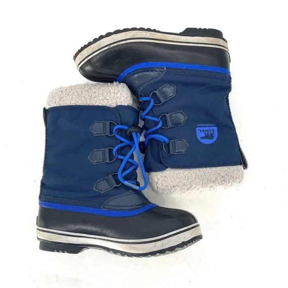 Sorel Yoot Pac Blue Duck Snow Winter Waterproof Boots Kids Size 3
