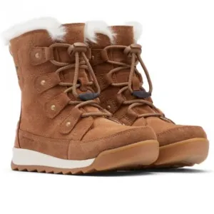 SOREL Youth Whitney Joan Lace Brown Suede‎ Waterproof Boots Size 1 NEW
