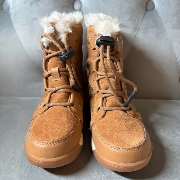 SOREL Youth Whitney Joan Lace Brown Suede‎ Waterproof Boots Size 1 NEW