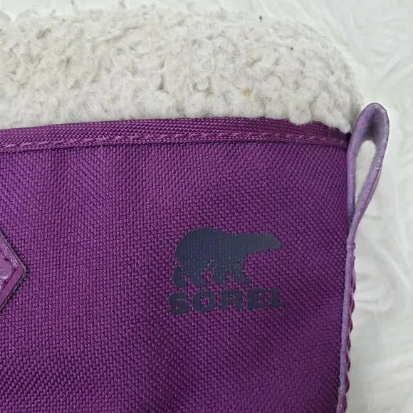 SOREL Kids' Yoot Pac Waterproof Boots Nylon Canvas In Purple Winter Snow Size 3