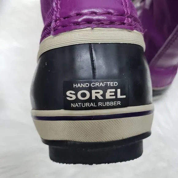 SOREL Kids' Yoot Pac Waterproof Boots Nylon Canvas In Purple Winter Snow Size 3