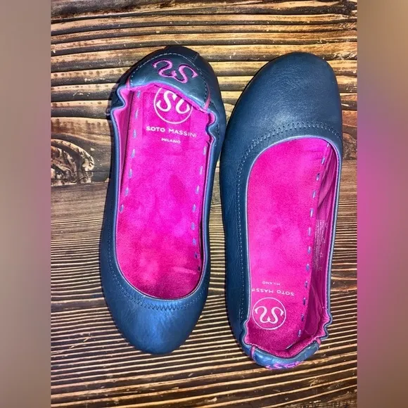 Soto Massini Milano luxuriously handcrafted w high-tech orthotic Ballet Flats W7