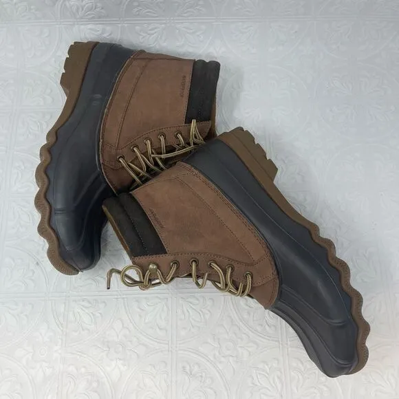 Sperry Brown Tan Top Sider Waterproof Brewster Duck Boots Size 10