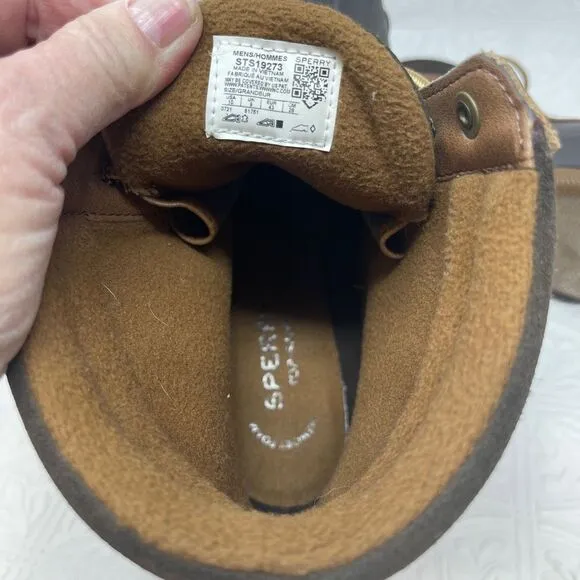 Sperry Brown Tan Top Sider Waterproof Brewster Duck Boots Size 10