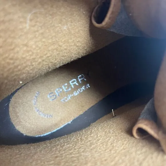 Sperry Brown Tan Top Sider Waterproof Brewster Duck Boots Size 10