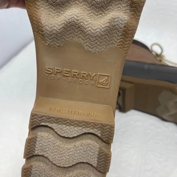 Sperry Brown Tan Top Sider Waterproof Brewster Duck Boots Size 10