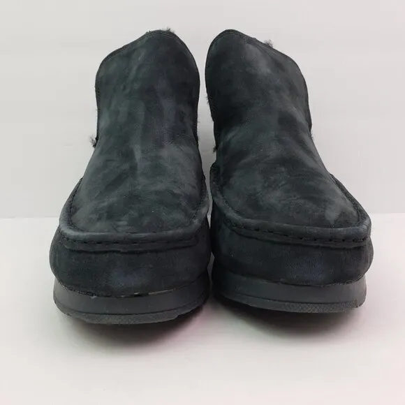 Sperry Moc Sider Chelsea Mens Size 9.5 Black Leather Sheep Inside Casual Shoes