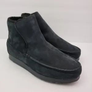 Sperry Moc Sider Chelsea Mens Size 9.5 Black Leather Sheep Inside Casual Shoes