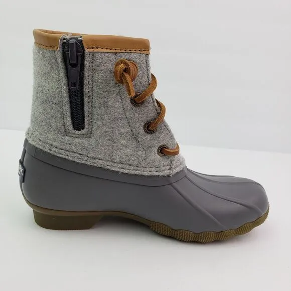 Sperry Top Sider Saltwater Toddler Size 12 Gray Wool Waterproof Duck Boots