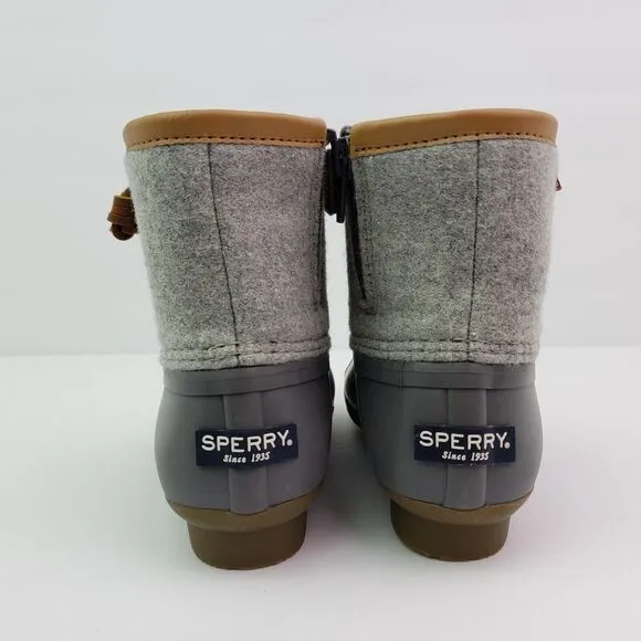 Sperry Top Sider Saltwater Toddler Size 12 Gray Wool Waterproof Duck Boots