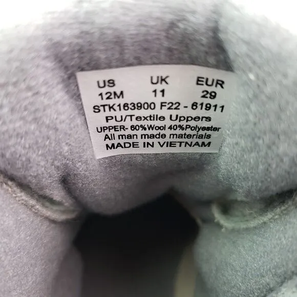 Sperry Top Sider Saltwater Toddler Size 12 Gray Wool Waterproof Duck Boots