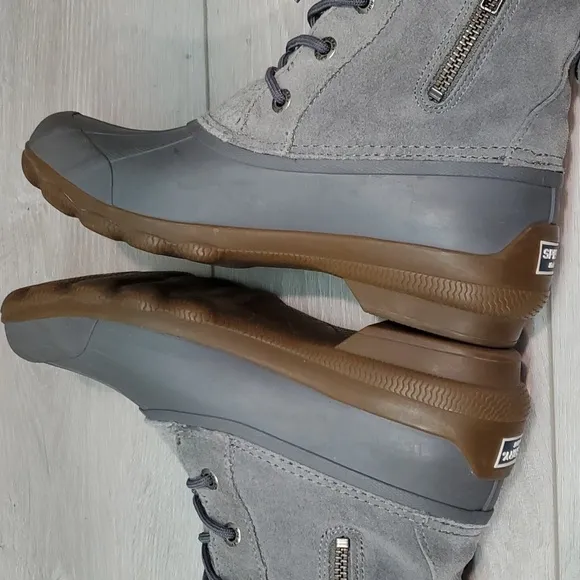 Sperry Womens Top Sider Wool Saltwater Rubber Waterproof Boots shoes sz 6.5M