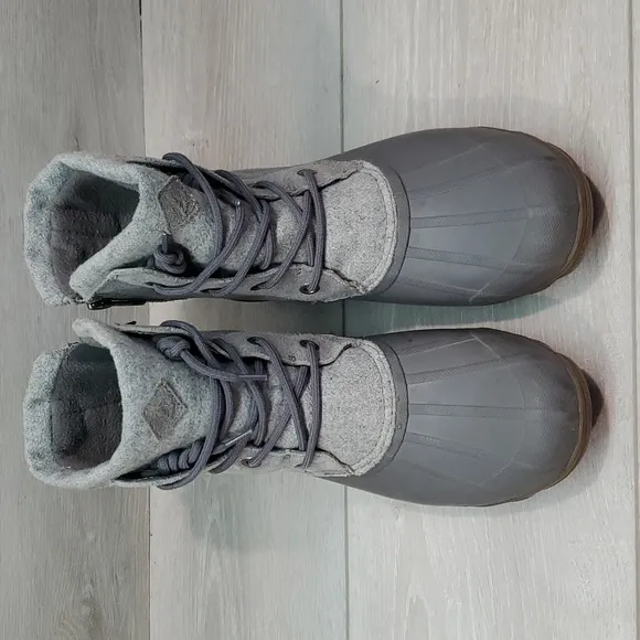 Sperry Womens Top Sider Wool Saltwater Rubber Waterproof Boots shoes sz 6.5M