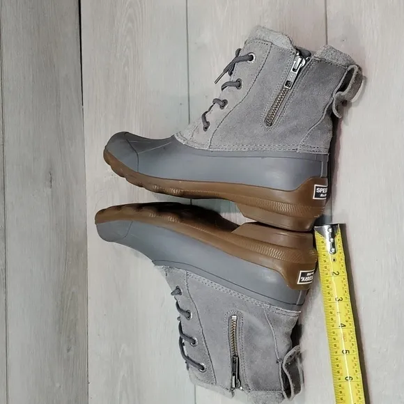 Sperry Womens Top Sider Wool Saltwater Rubber Waterproof Boots shoes sz 6.5M